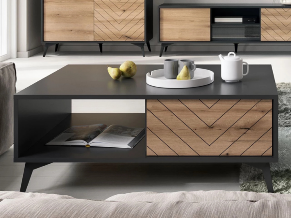 Mesa de Centro JESS - Preto/Carvalho104cm