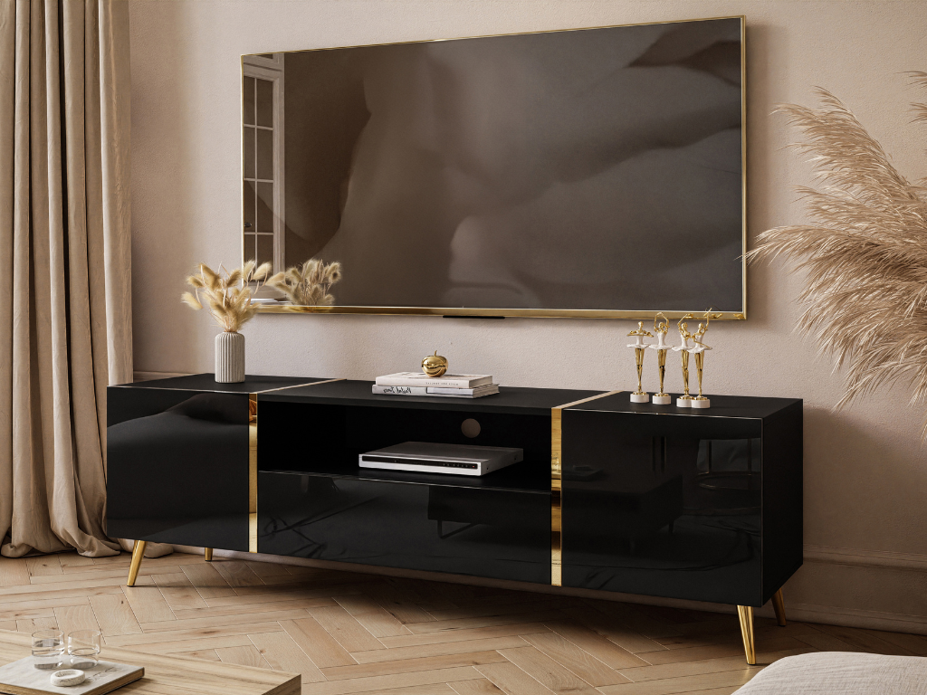 Móvel TV BRONX - Preto, 158cm