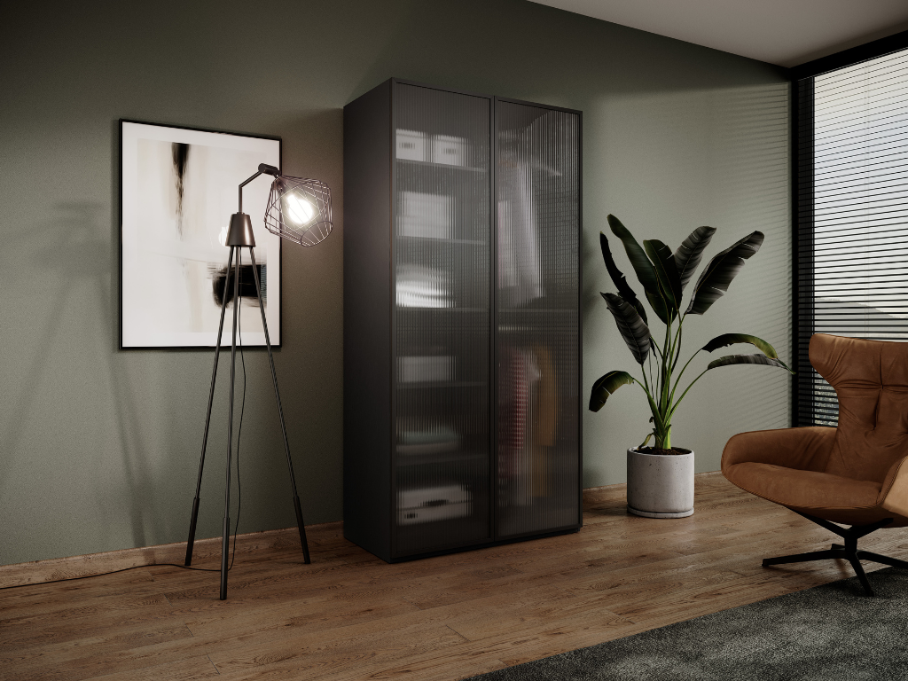 Roupeiro LOFT 02 - Preto 101x200cm