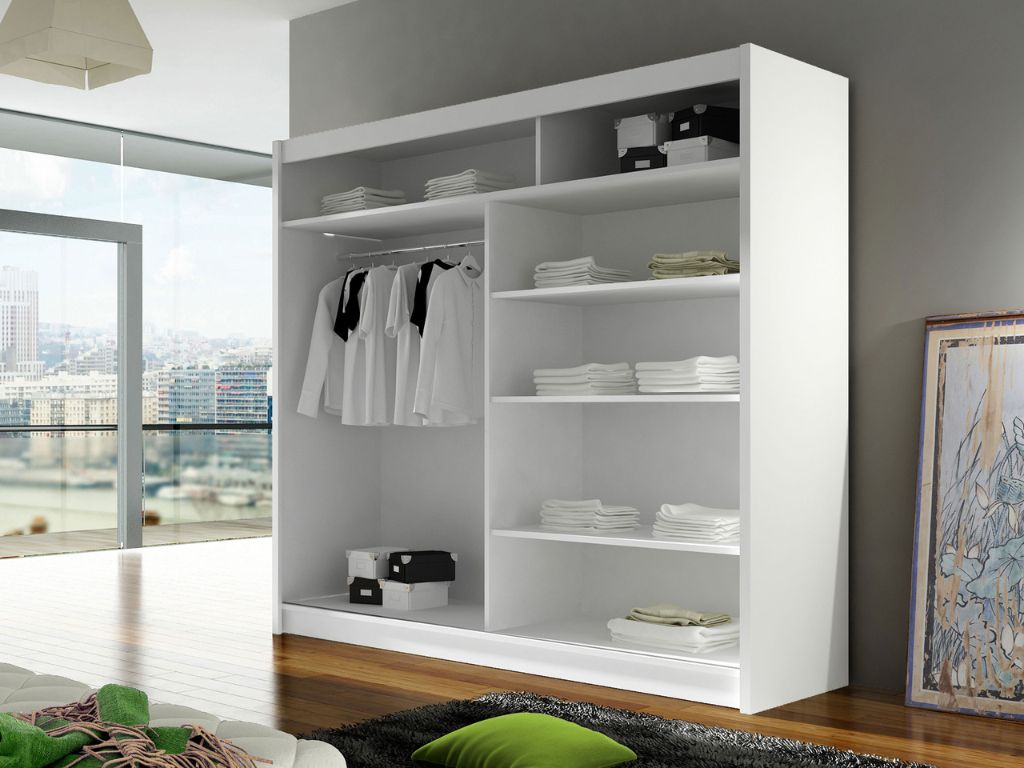 Roupeiro c/espelho BLANCA - Carvalho Sonoma, 180cm - Image 3