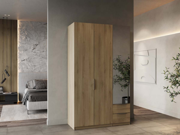 Roupeiro c/espelho SHADE 10 - Carvalho, 119x203cm