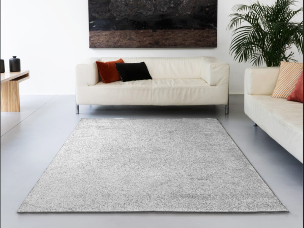 Tapete liso KIND 04 - Cinza claro, pelo baixo, 115x170cm