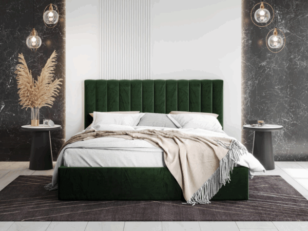 Cama estofada c/arrumação GEBRAIC - Verde