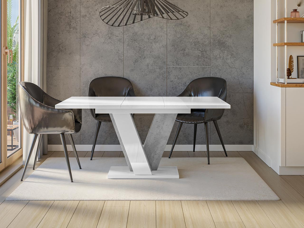 Mesa de jantar TEAR - branco, extensível 120 a 160cm - Image 2