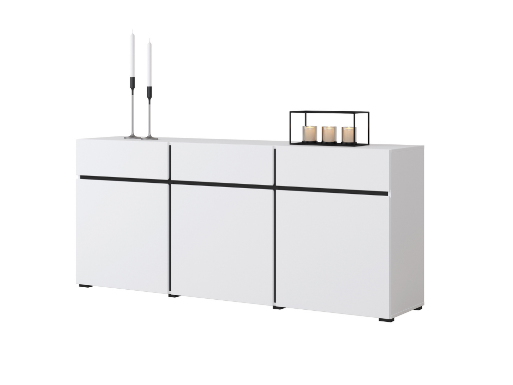 Aparador TORONTO 11 - Branco/Preto, 180cm - Image 2