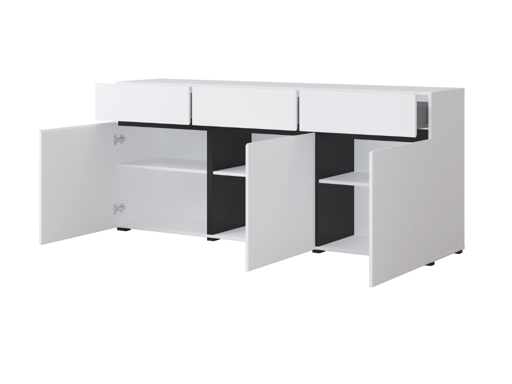 Aparador TORONTO 11 - Branco/Preto, 180cm - Image 5