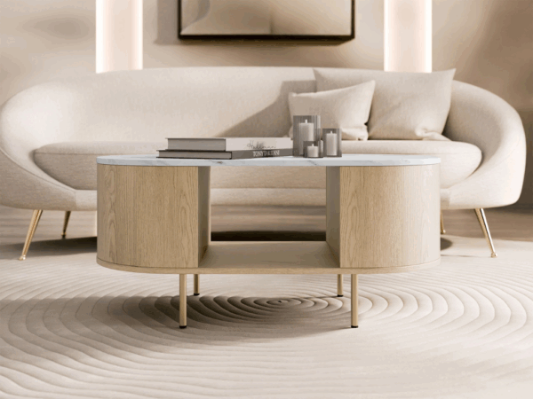 Mesa de Centro DORE - Carvalho/Branco