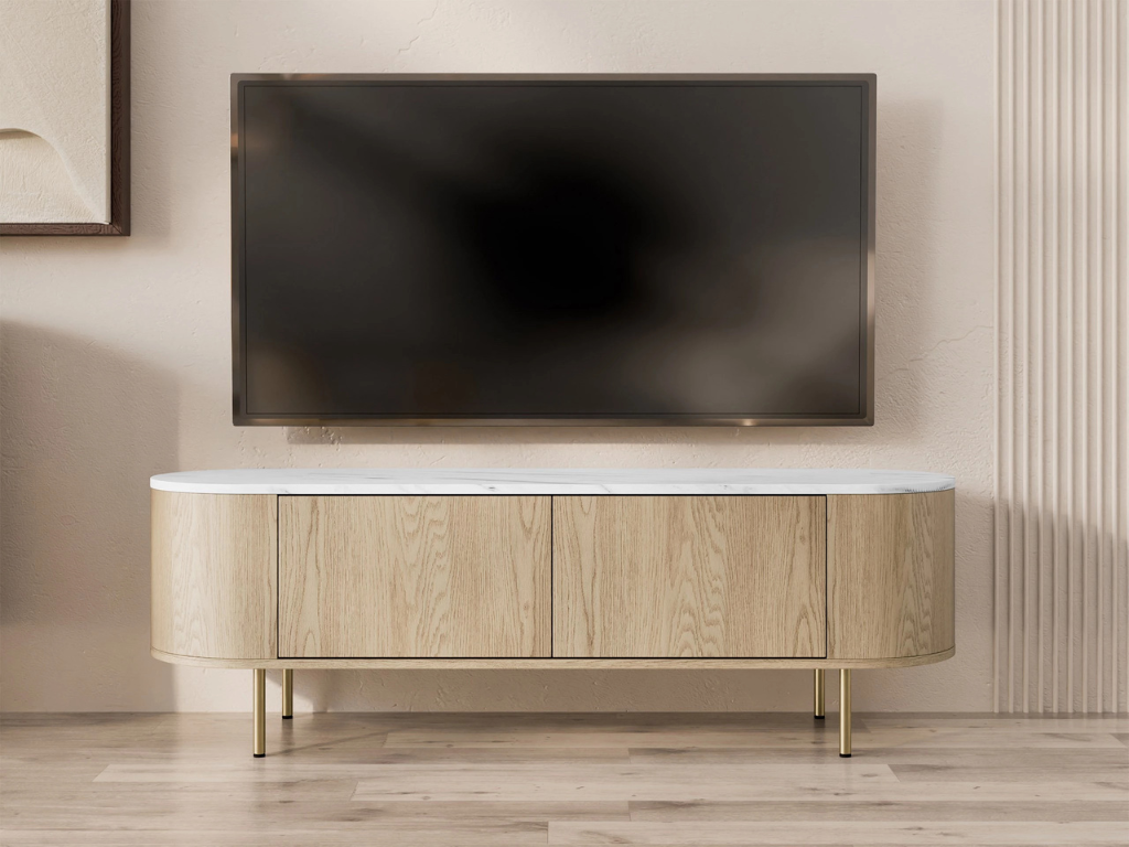 Móvel TV DORE 01 - Carvalho/Branco, 139cm