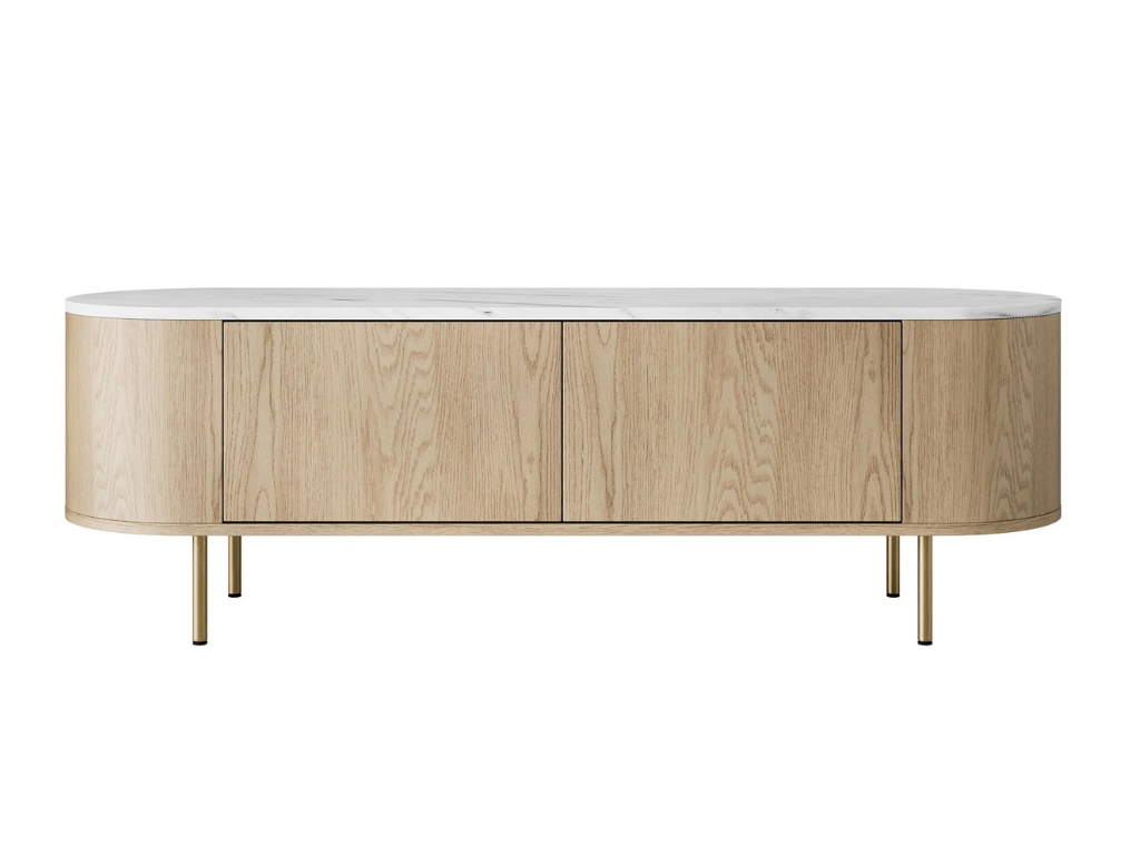 Móvel TV DORE 01 - Carvalho/Branco, 139cm - Image 2