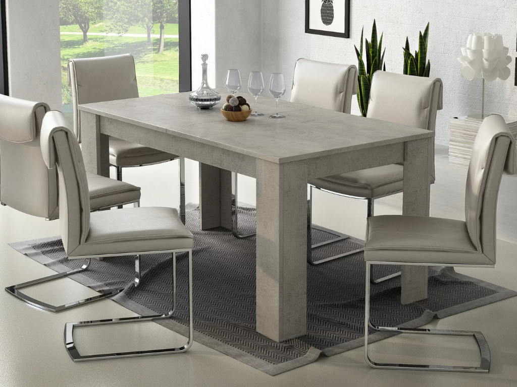 Mesa de jantar BRAGANÇA - Concrete, extensível 160 a 220cm - Image 2
