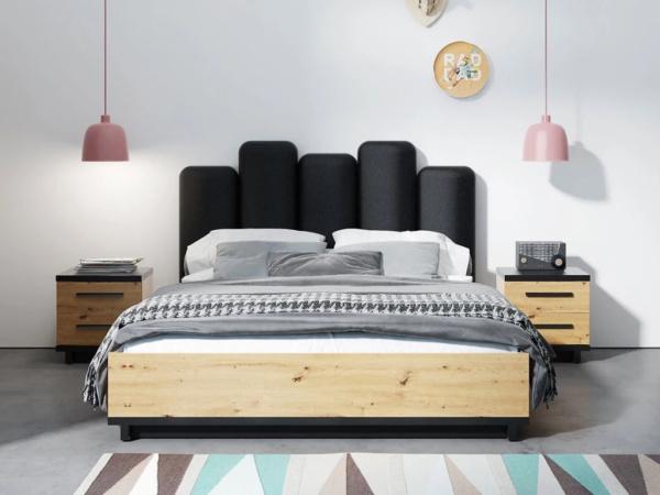 Cama estofada c/arrumação MIMO - 160x200cm