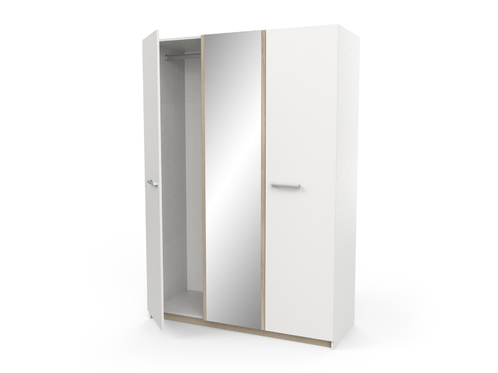 Roupeiro GIBSON 01 - Branco, 134x192cm - Image 5