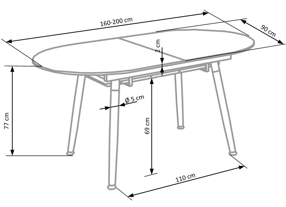 Mesa extensível CALIBER - carvalho san remo / branco, 160-200cm - Image 6