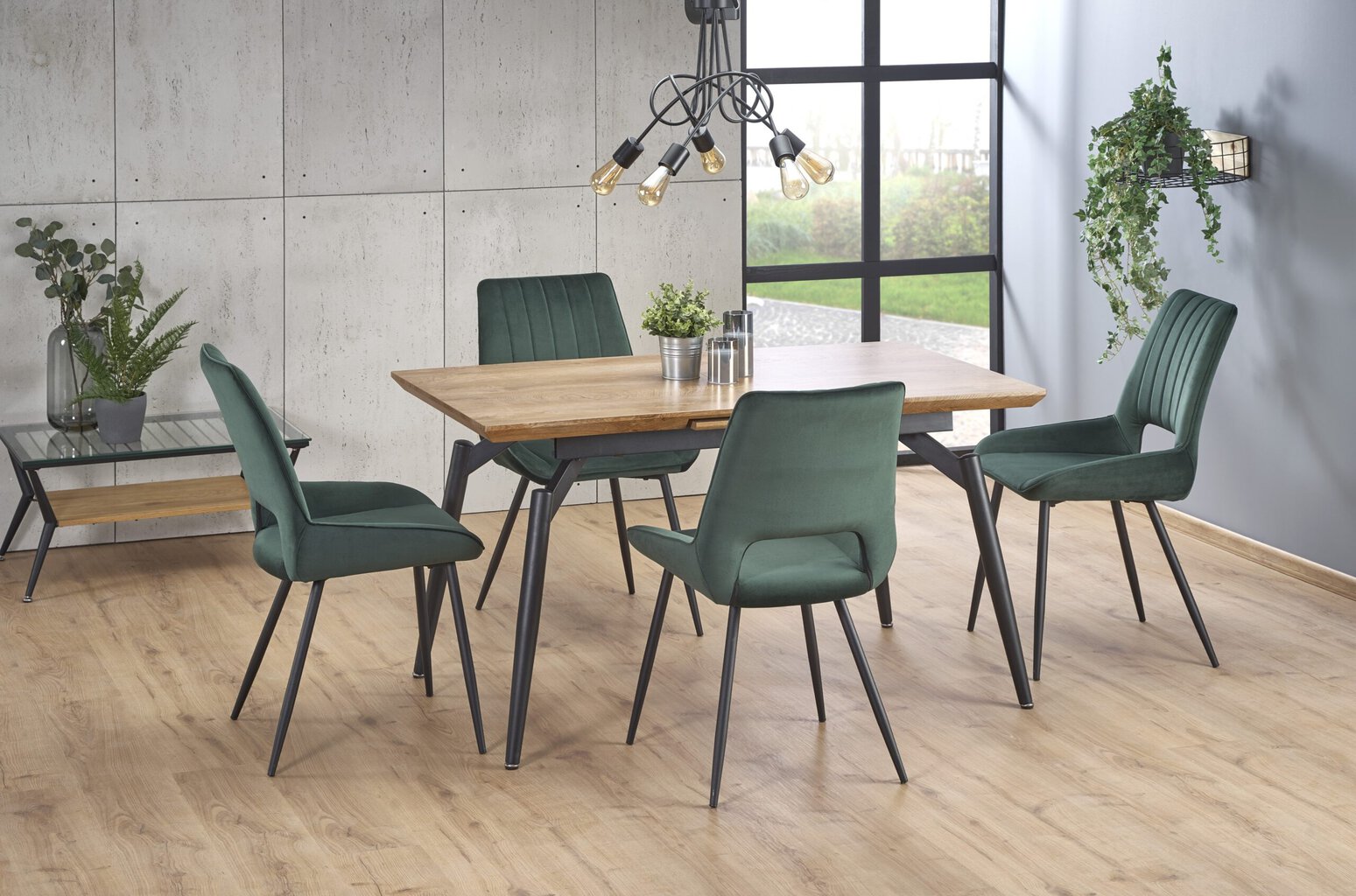 Mesa extensível CAMBELL - carvalho natural, 140-180cm