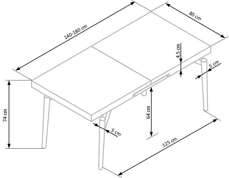 Mesa extensível CAMBELL - carvalho natural, 140-180cm - Image 9