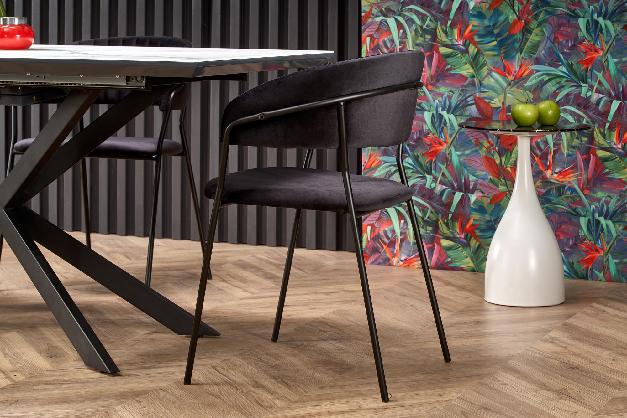 Mesa extensível DIESEL - branco mármore / preto, 160-200cm - Image 4