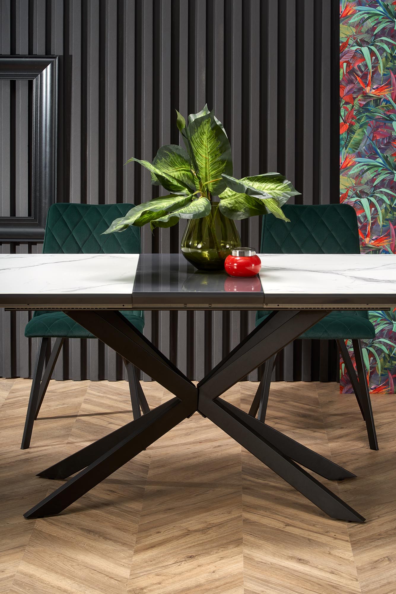 Mesa extensível DIESEL - branco mármore / preto, 160-200cm - Image 8