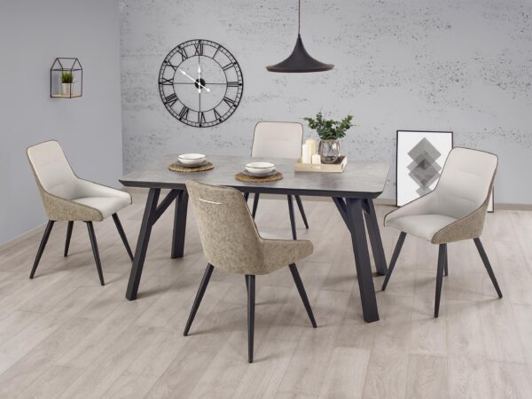 Mesa de jantar HALIFAX - concrete / preto, 160cm