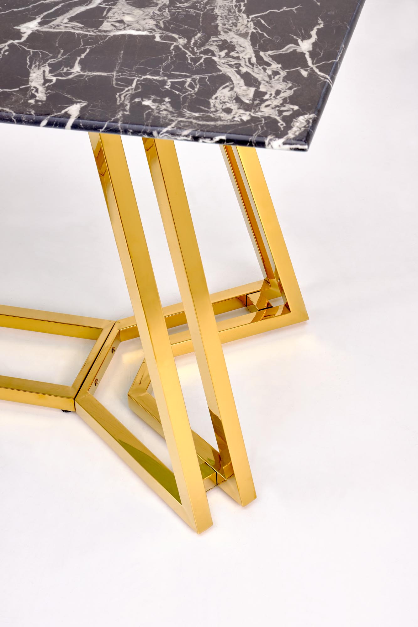 Mesa de jantar KONAMI - preto mármore / dourado, 160cm - Image 3
