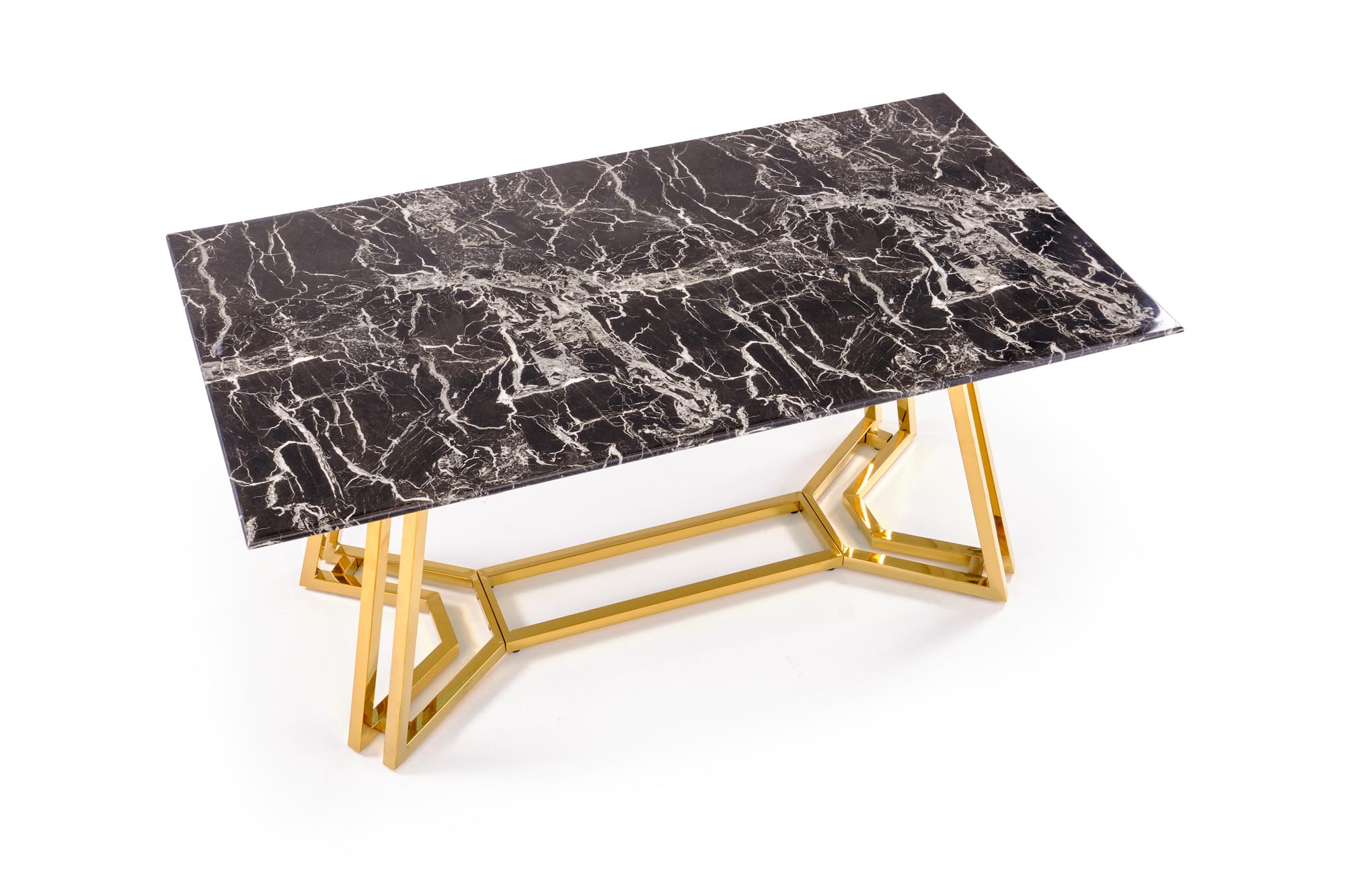 Mesa de jantar KONAMI - preto mármore / dourado, 160cm - Image 6