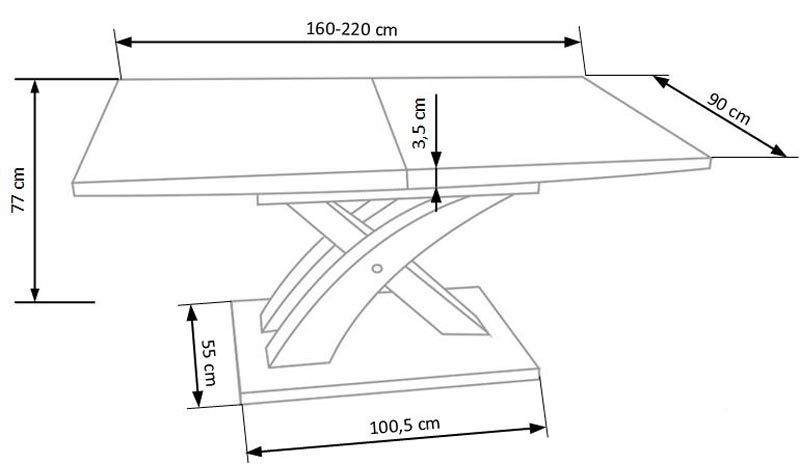 Mesa extensível SANDOR - branco, 160-220cm - Image 11