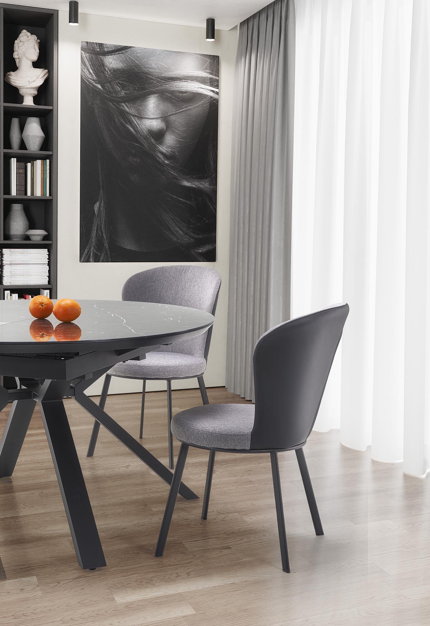 Mesa extensível VERTIGO - preto mármore / preto, 130-180cm - Image 5