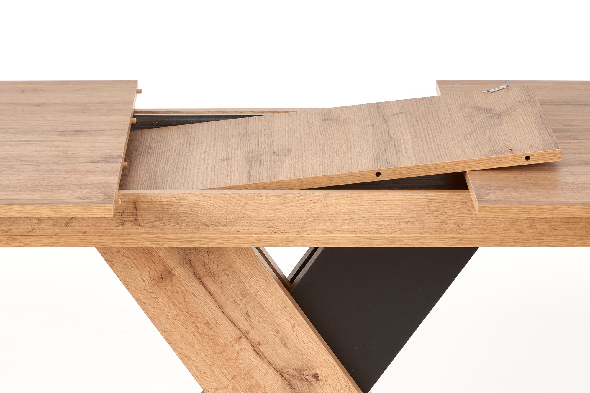 Mesa extensível XARELTO - carvalho wotan / preto, 130-175cm - Image 3