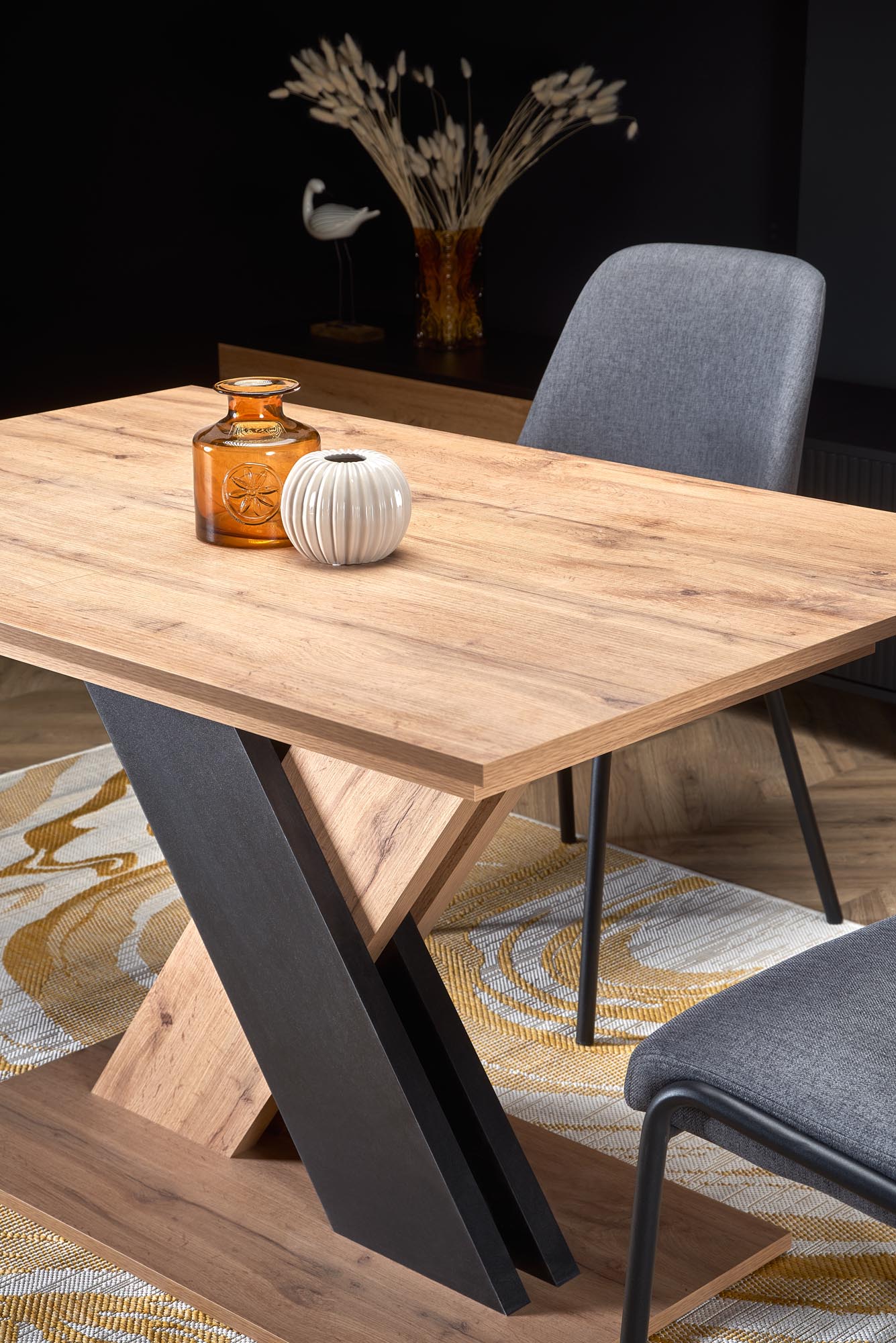 Mesa extensível XARELTO - carvalho wotan / preto, 130-175cm - Image 17