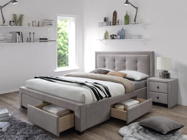 Cama estofada c/arrumação EVORA 160x200cm