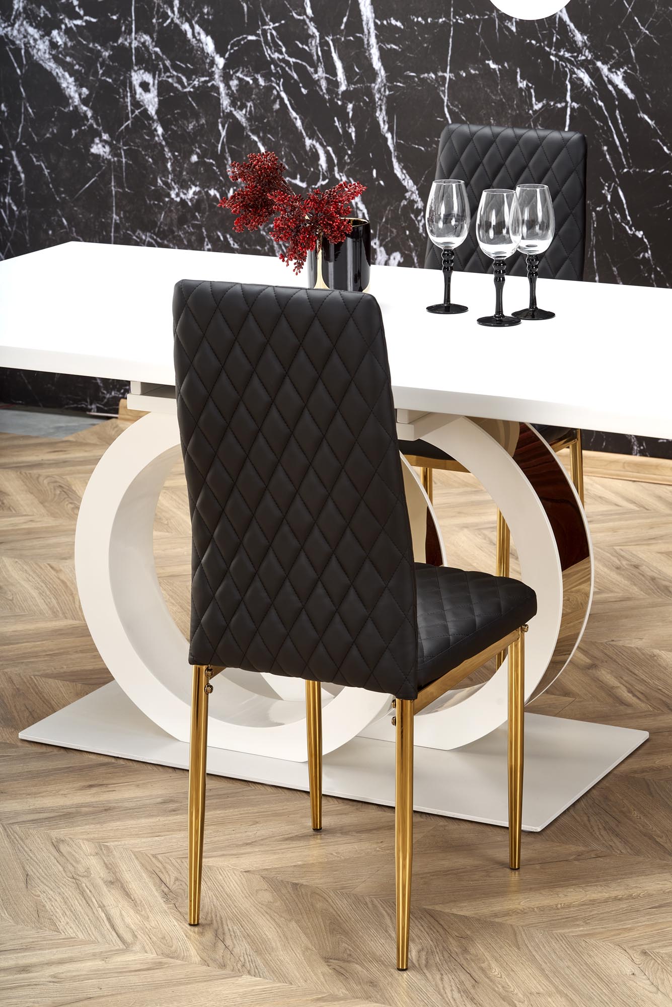 Mesa extensível GALARDO - branco / dourado, 160-200cm - Image 7