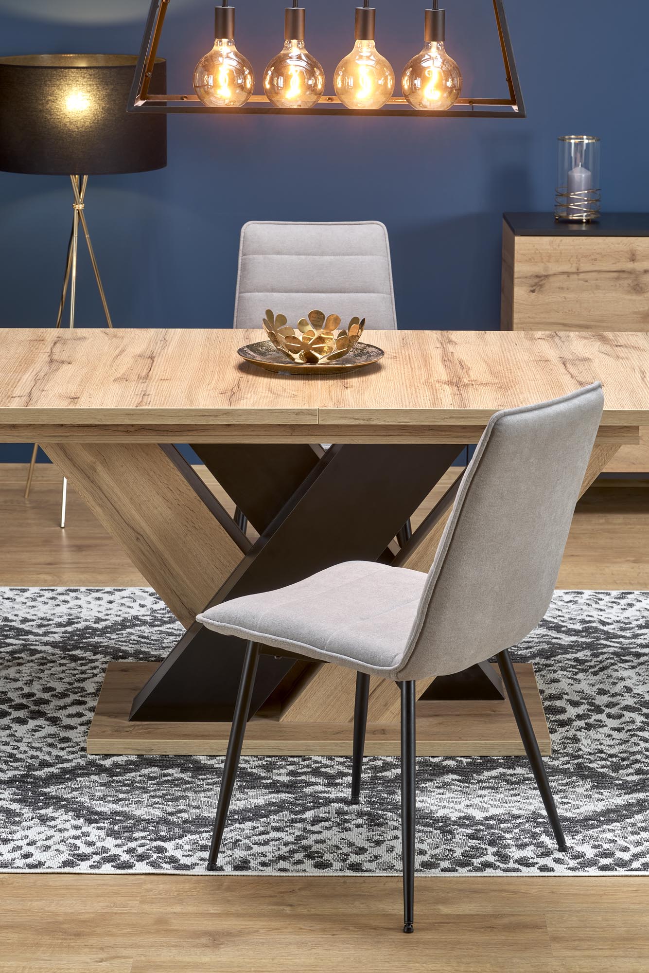 Mesa extensível BRANDON - carvalho wotan / preto, 160-200cm - Image 16