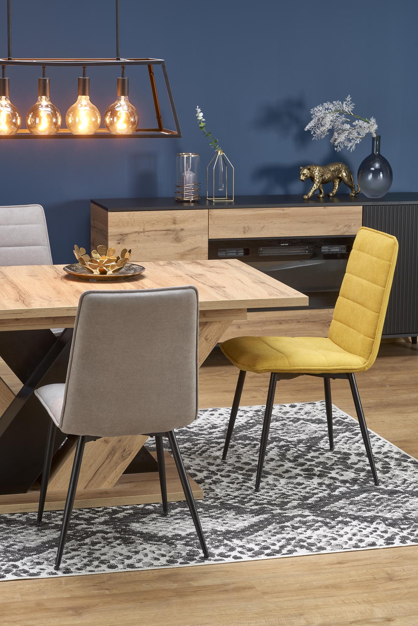 Mesa extensível BRANDON - carvalho wotan / preto, 160-200cm - Image 18