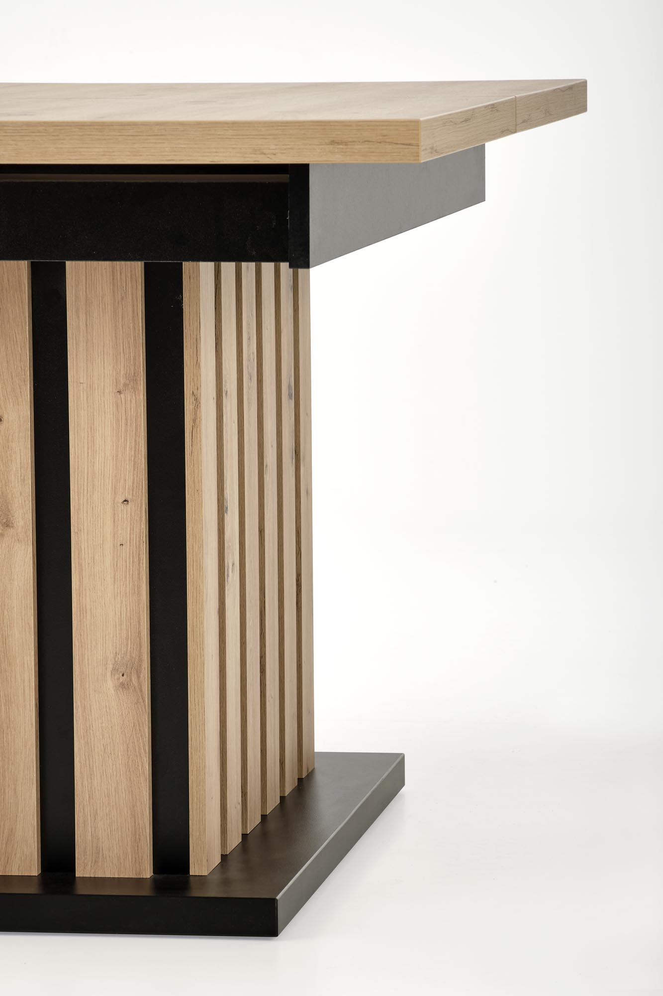 Mesa extensível LAMELLO - carvalho artisan / preto, 130-180cm - Image 4