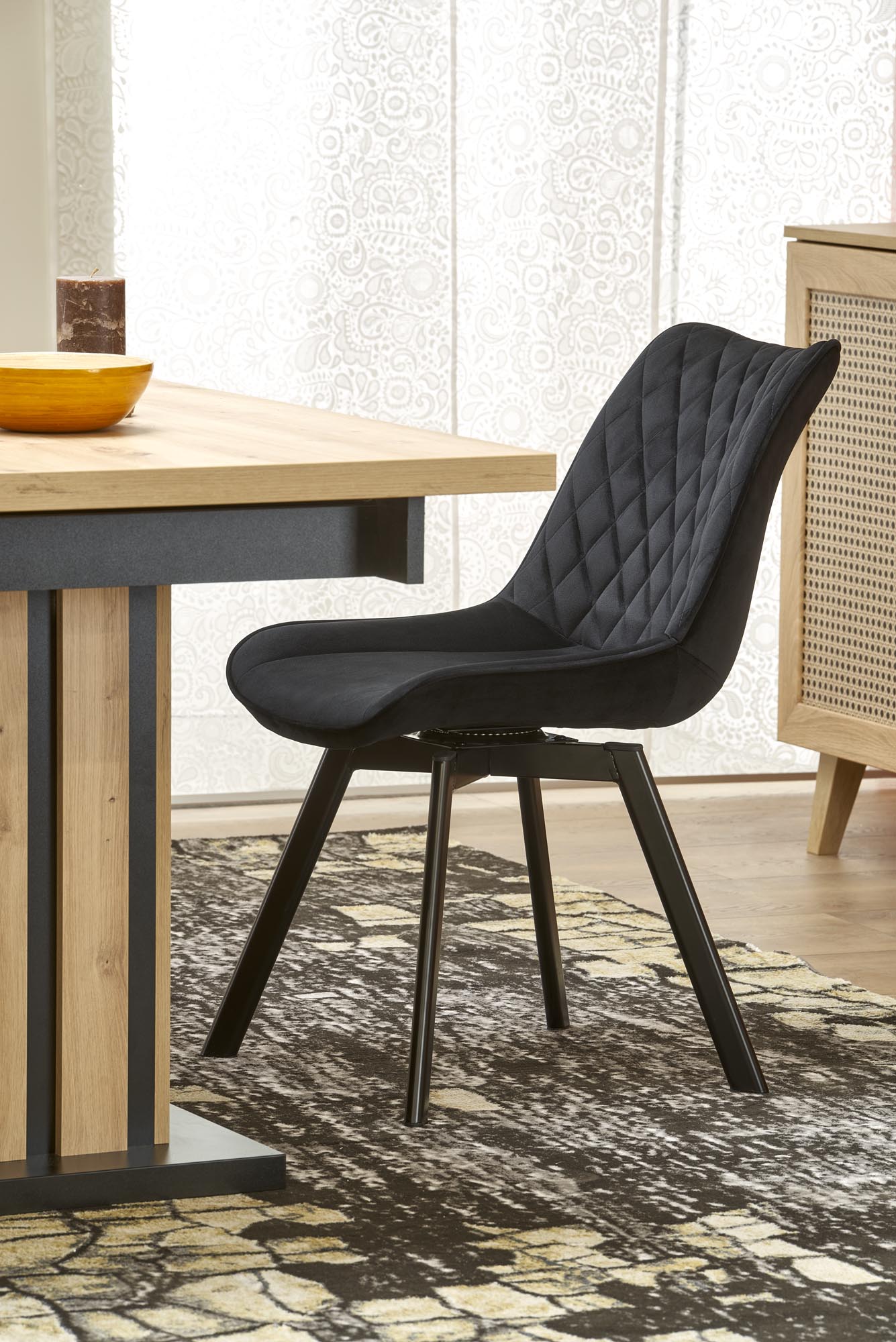 Mesa extensível LAMELLO - carvalho artisan / preto, 130-180cm - Image 14