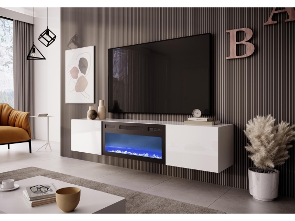 Móvel TV c/lareira LIVO RTV 180 - branco