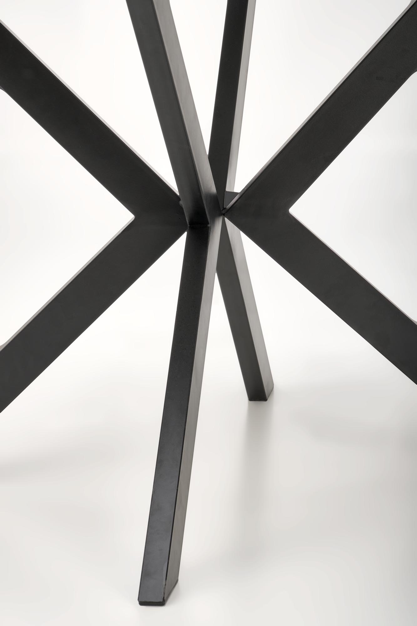 Mesa redonda extensível PERONI - branco mármore / preto, 100-250cm - Image 5