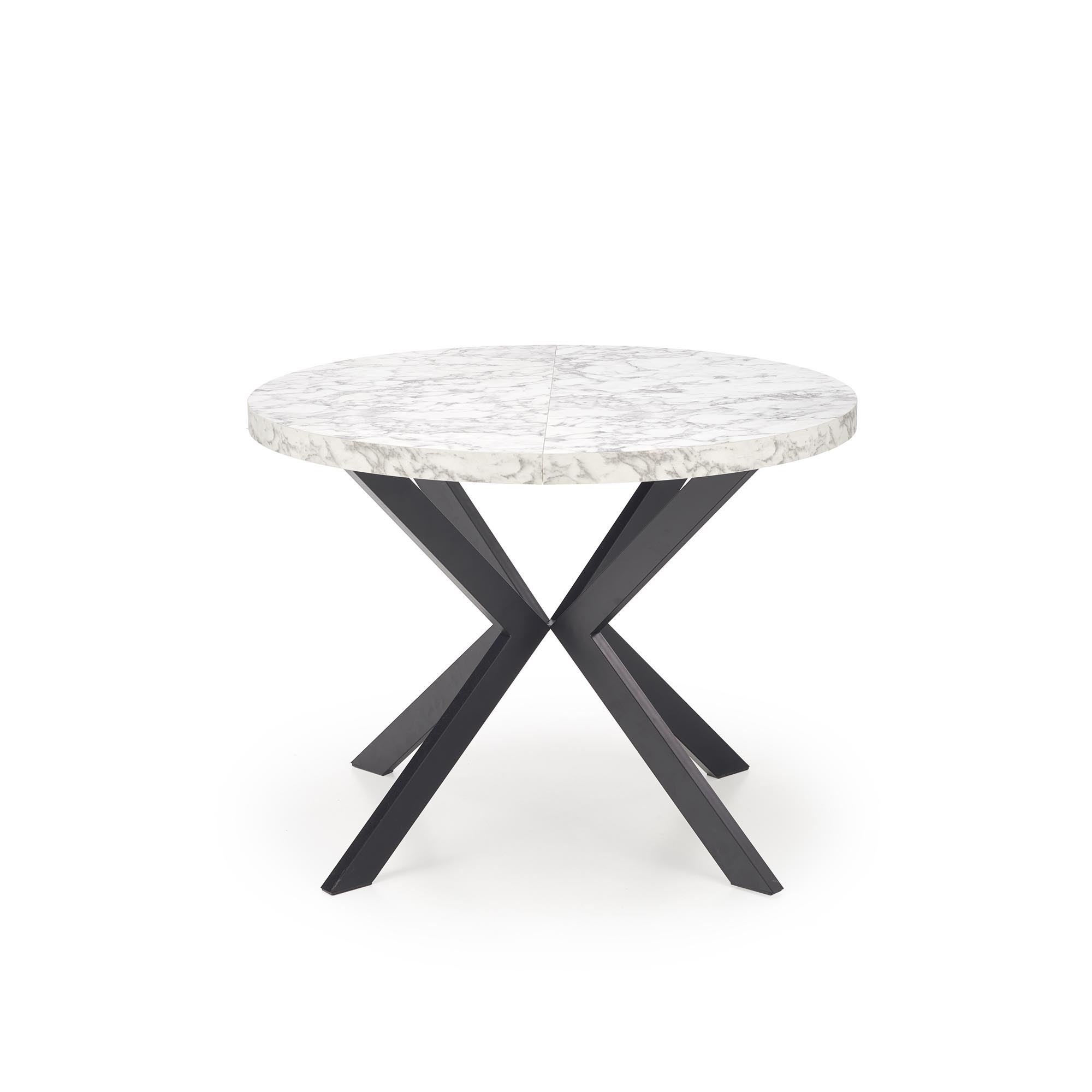 Mesa redonda extensível PERONI - branco mármore / preto, 100-250cm - Image 7