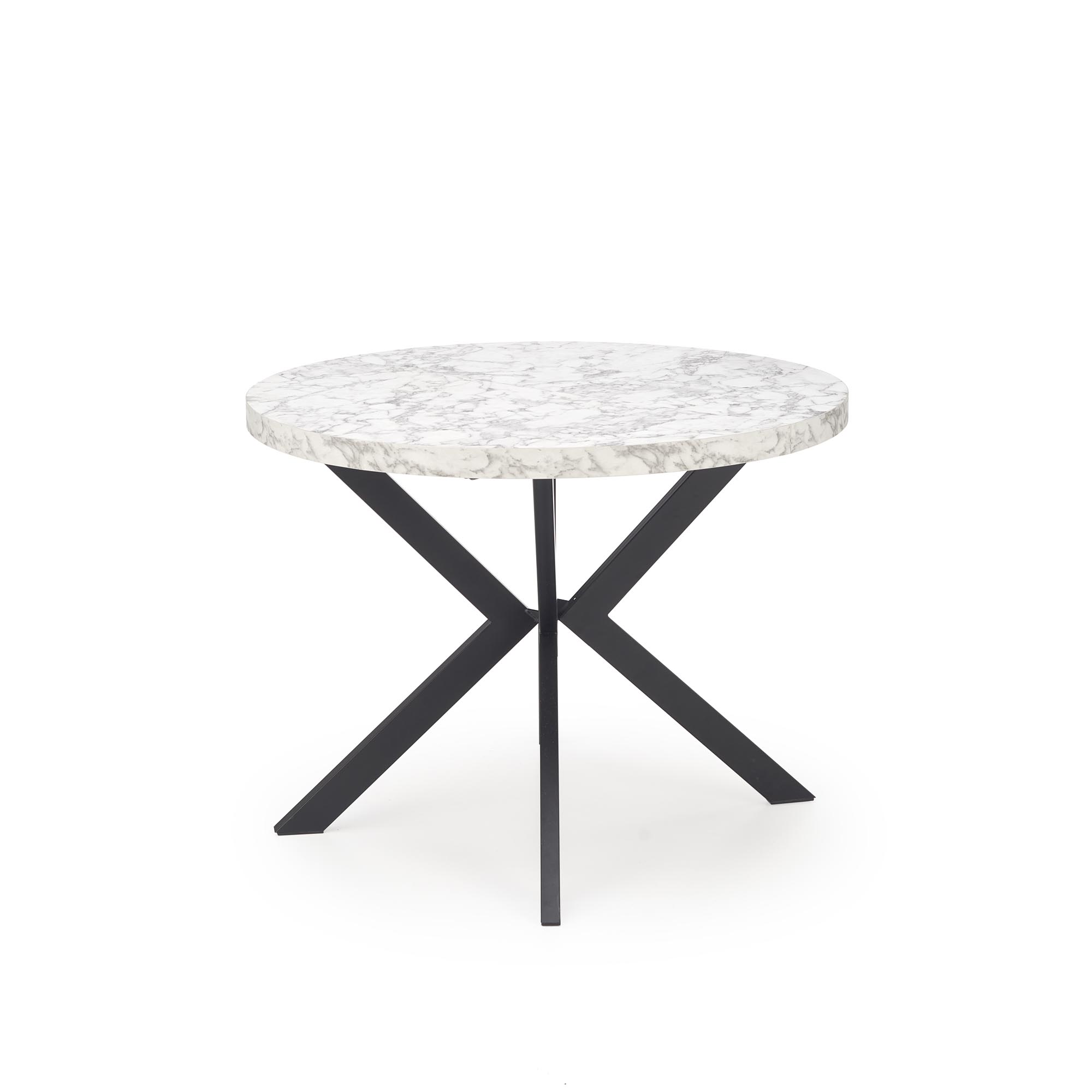 Mesa redonda extensível PERONI - branco mármore / preto, 100-250cm - Image 14