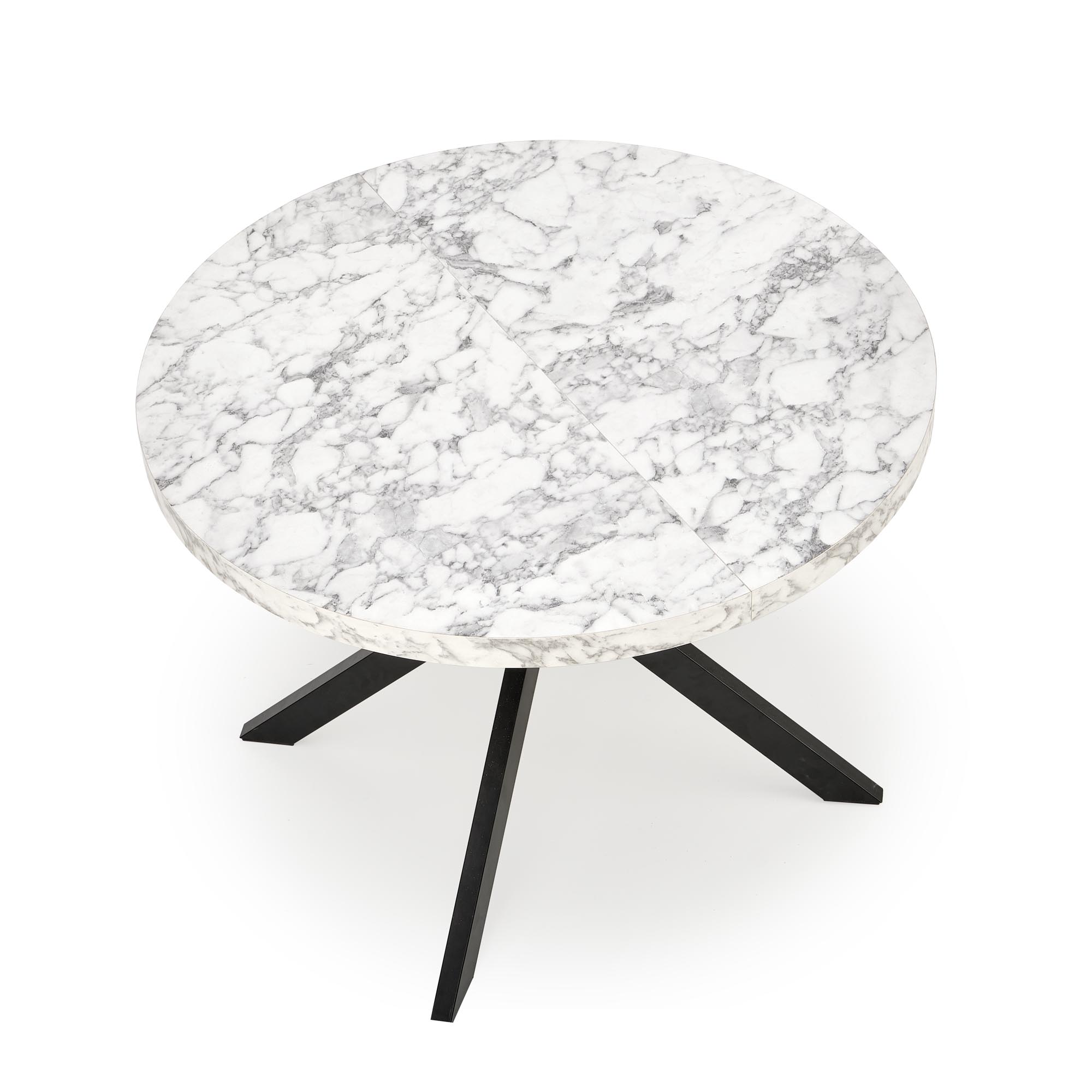 Mesa redonda extensível PERONI - branco mármore / preto, 100-250cm - Image 21