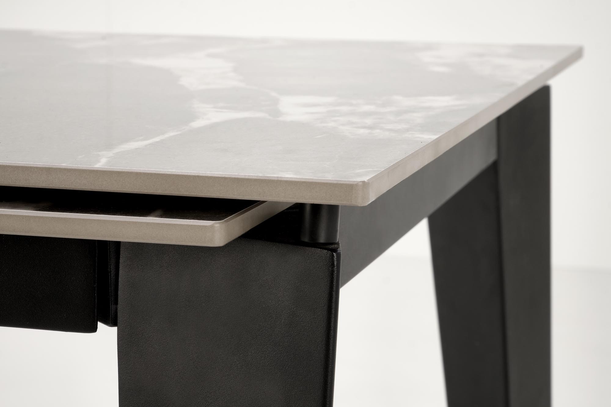 Mesa extensível FELIX- cinza mármore / preto, 141-201cm - Image 4