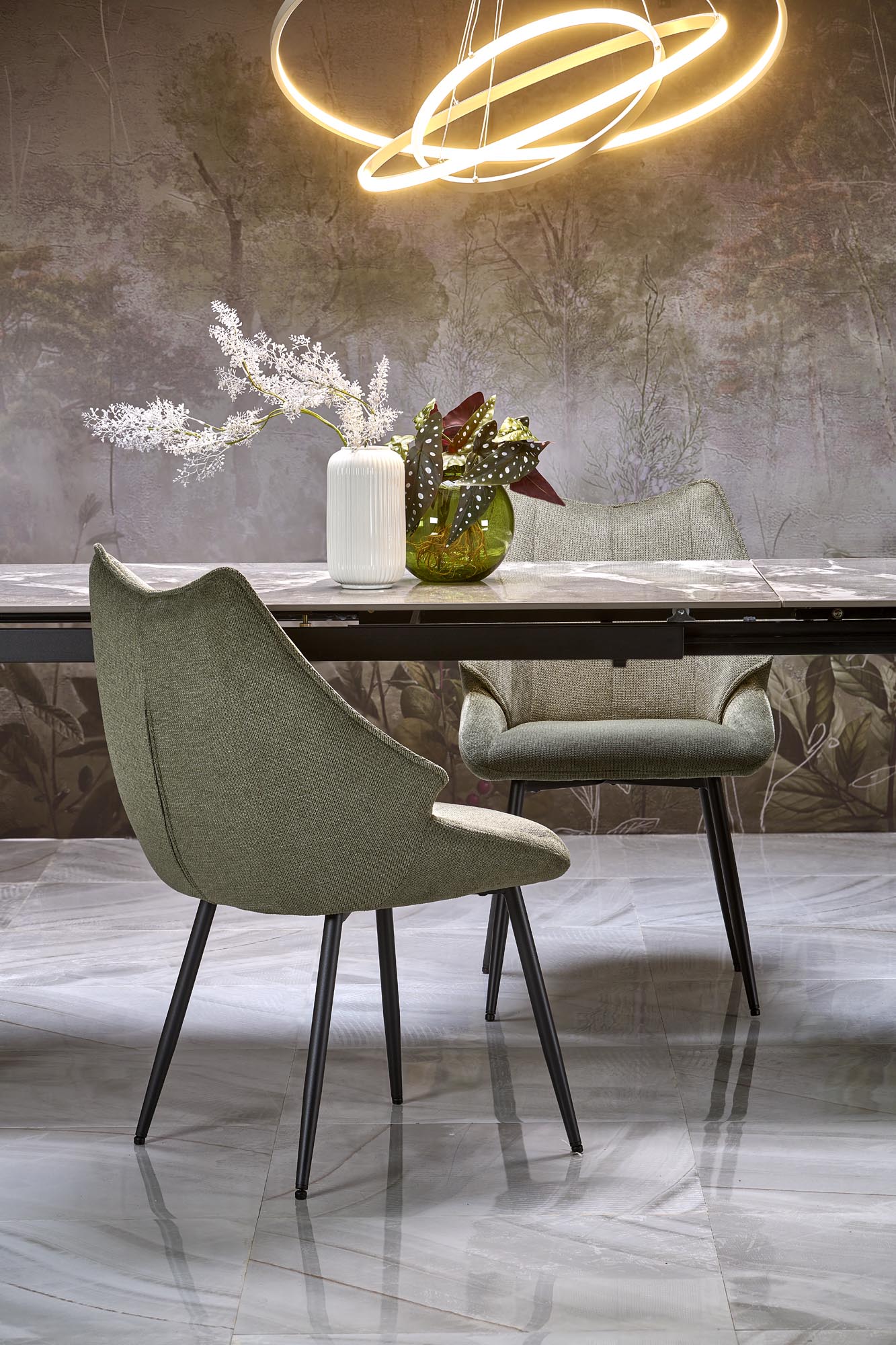 Mesa extensível FELIX- cinza mármore / preto, 141-201cm - Image 13