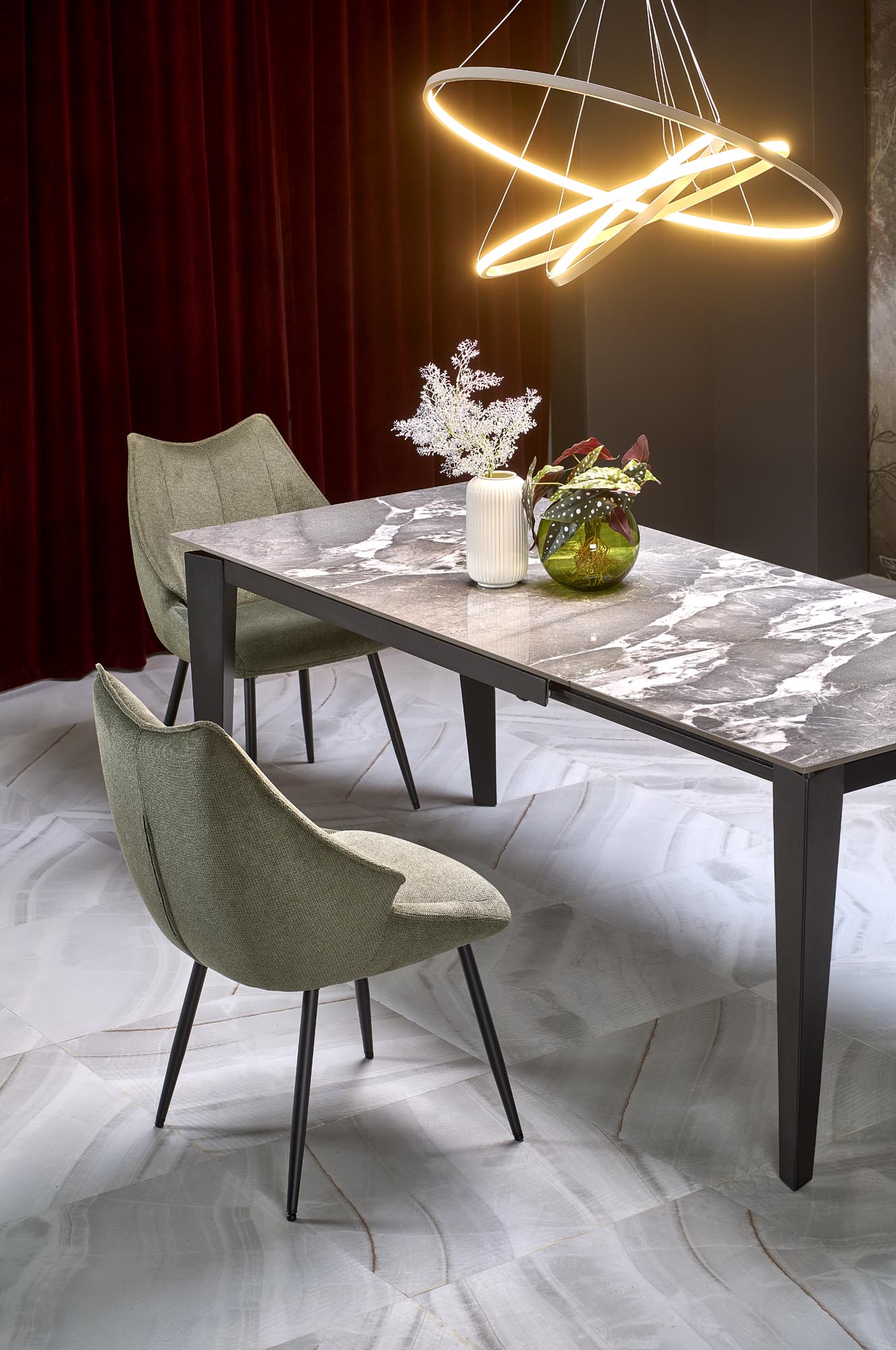 Mesa extensível FELIX- cinza mármore / preto, 141-201cm - Image 15