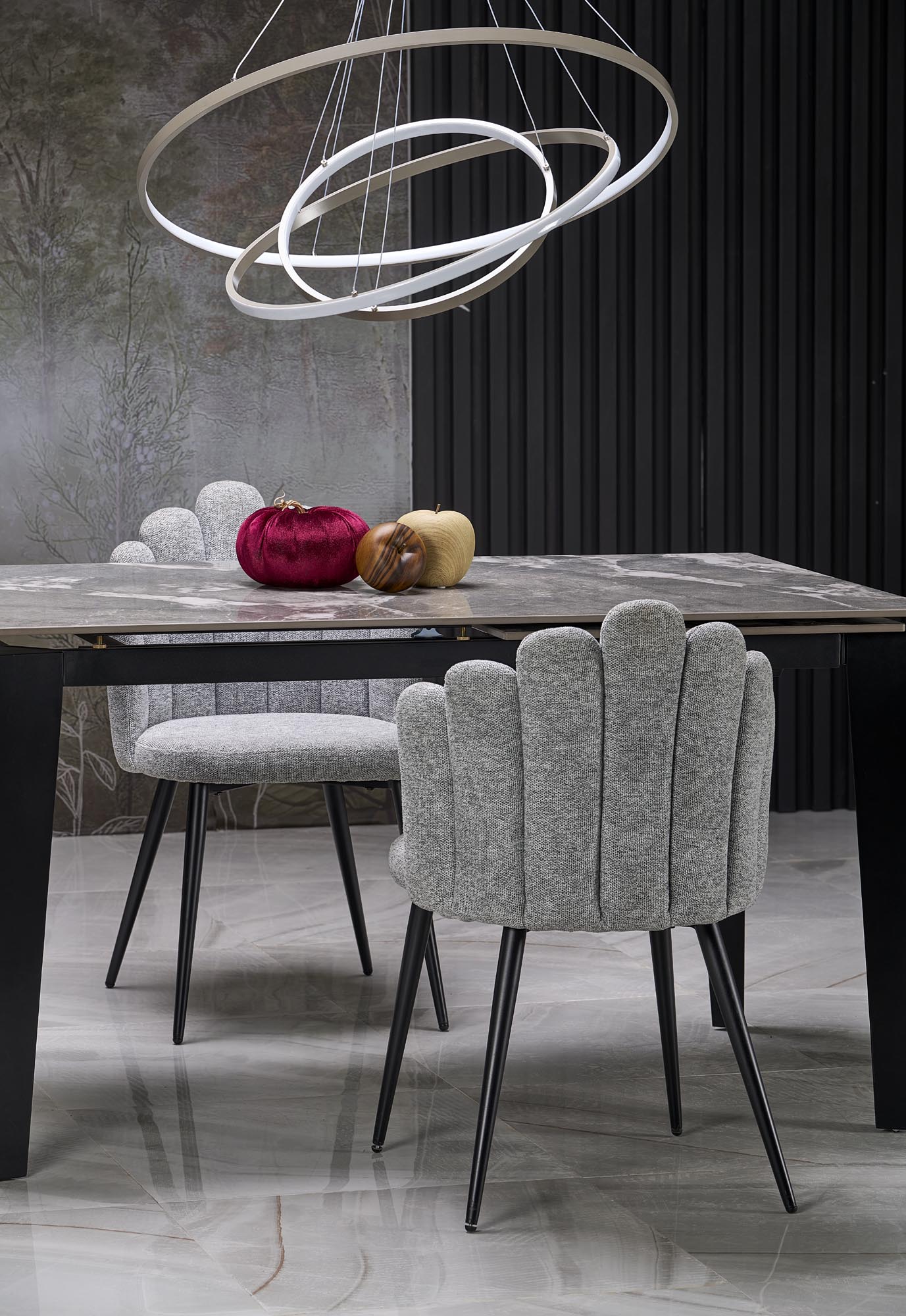 Mesa extensível FELIX- cinza mármore / preto, 141-201cm - Image 16