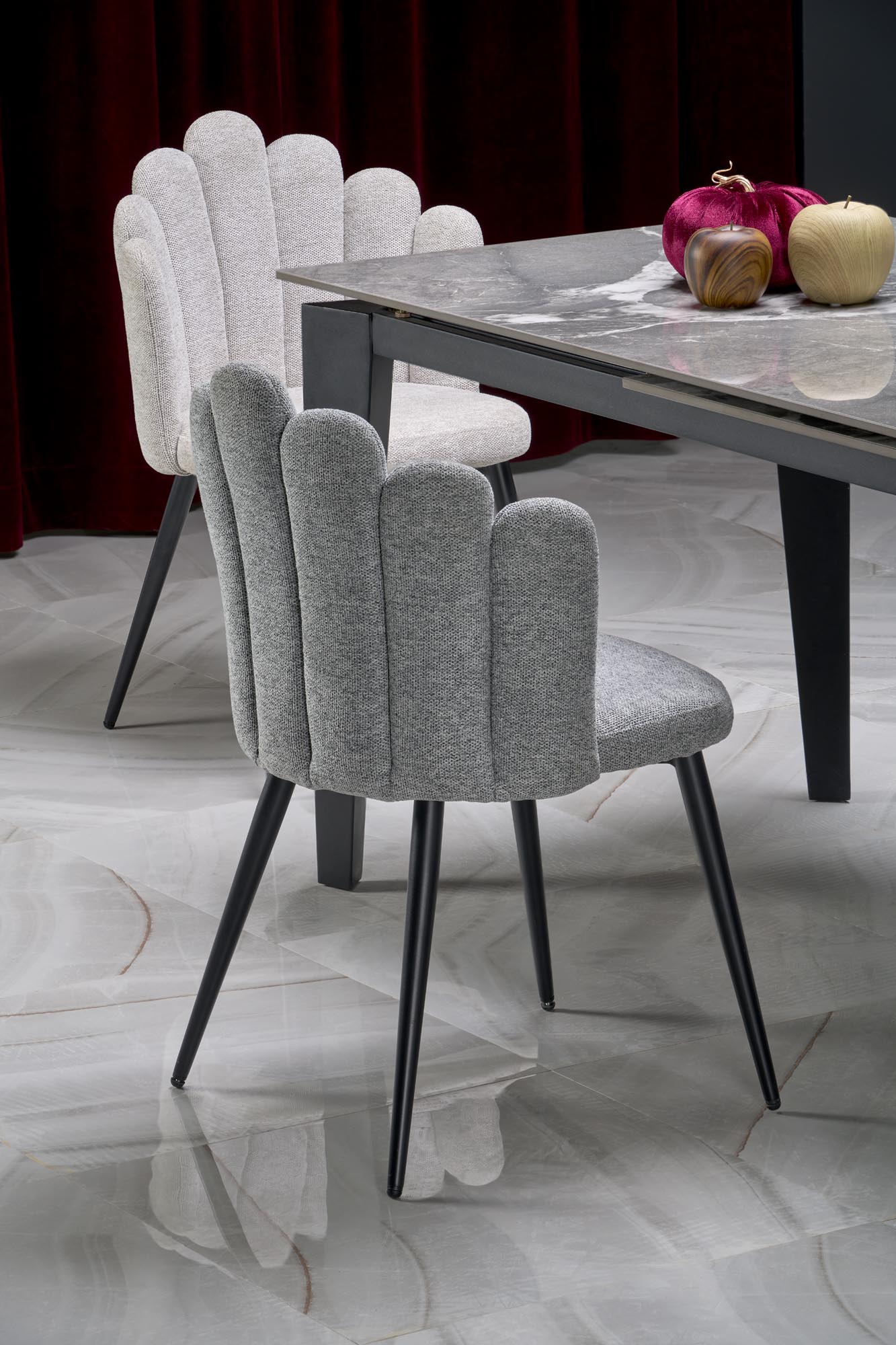 Mesa extensível FELIX- cinza mármore / preto, 141-201cm - Image 17