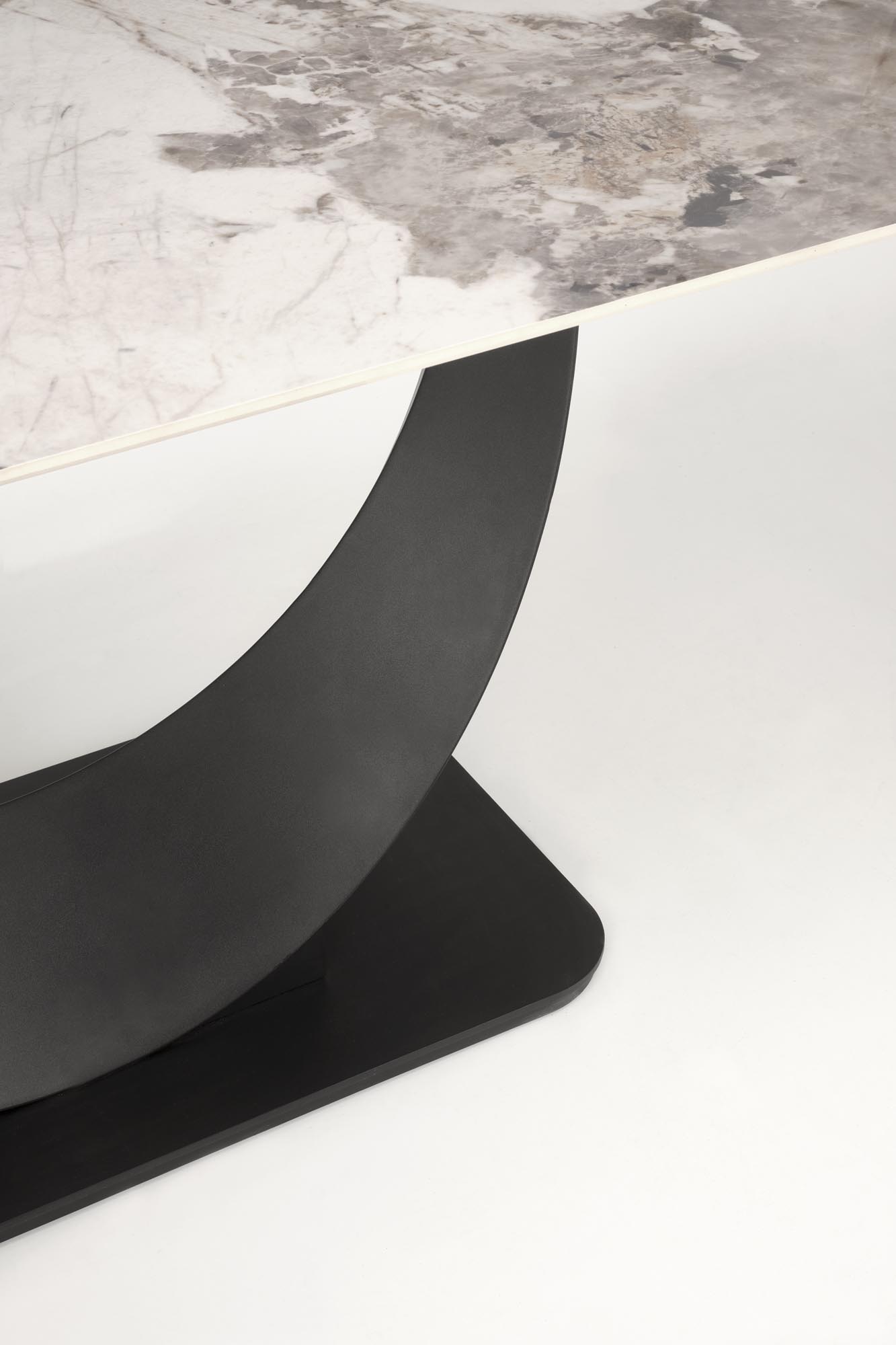 Mesa extensível FERNANDO - branco mármore / preto, 160-240cm - Image 3