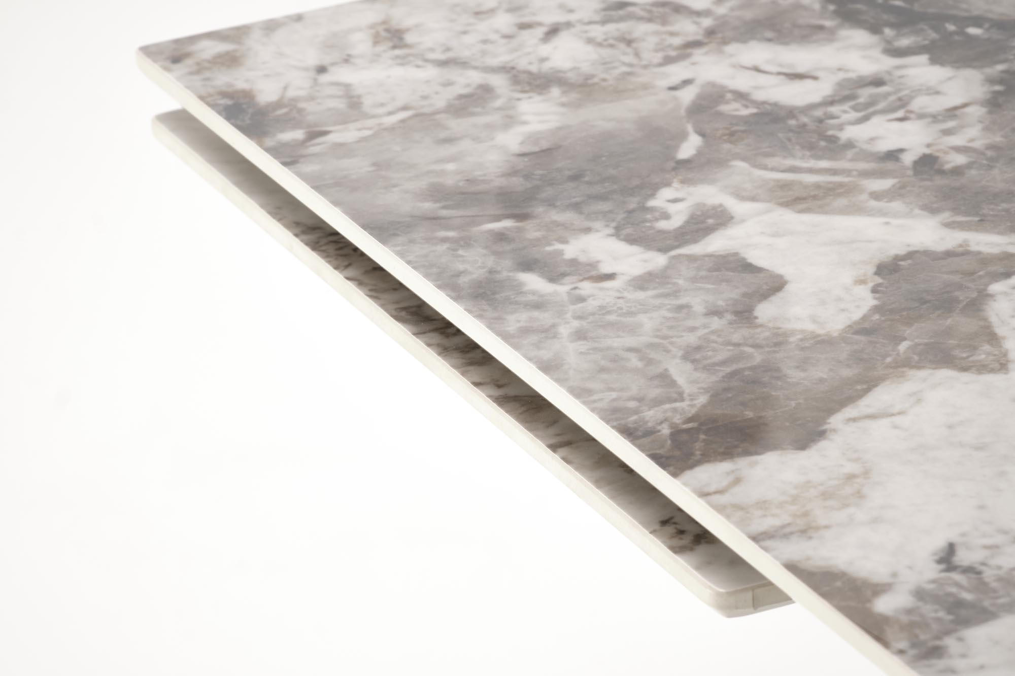 Mesa extensível FERNANDO - branco mármore / preto, 160-240cm - Image 4