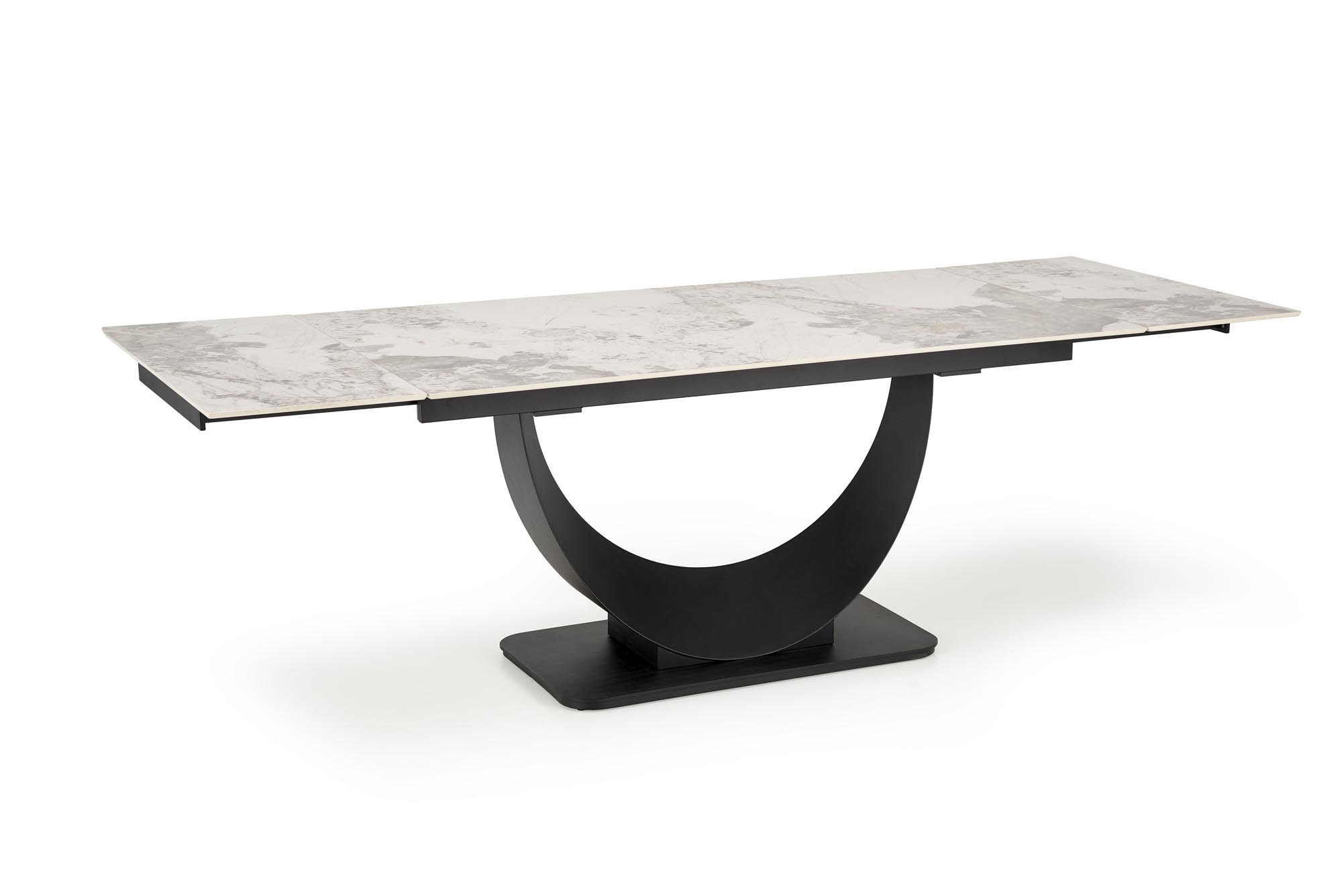 Mesa extensível FERNANDO - branco mármore / preto, 160-240cm - Image 6