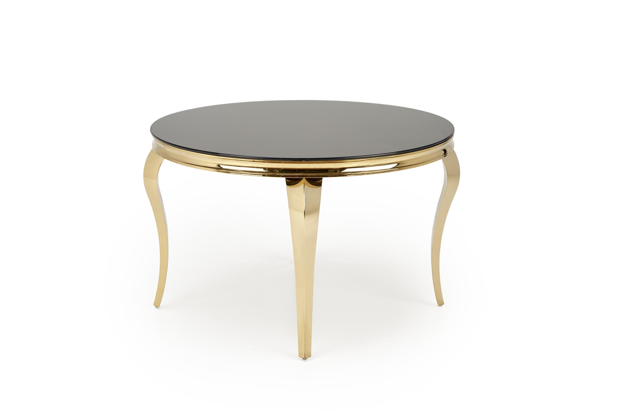 Mesa de jantar REGINALD 2 - preto transparente / dourado, 120cm - Image 9