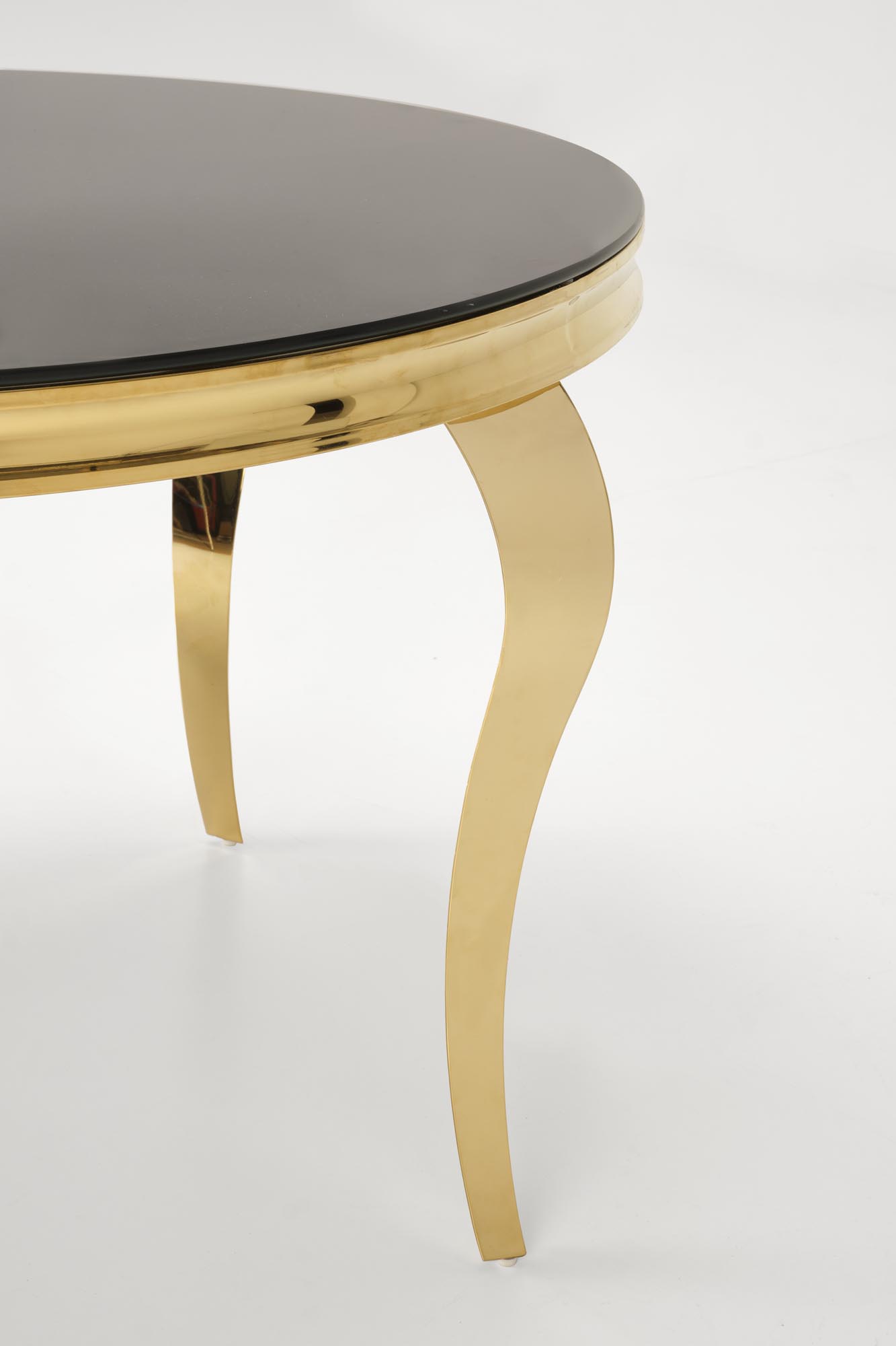 Mesa de jantar REGINALD 2 - preto transparente / dourado, 120cm - Image 10