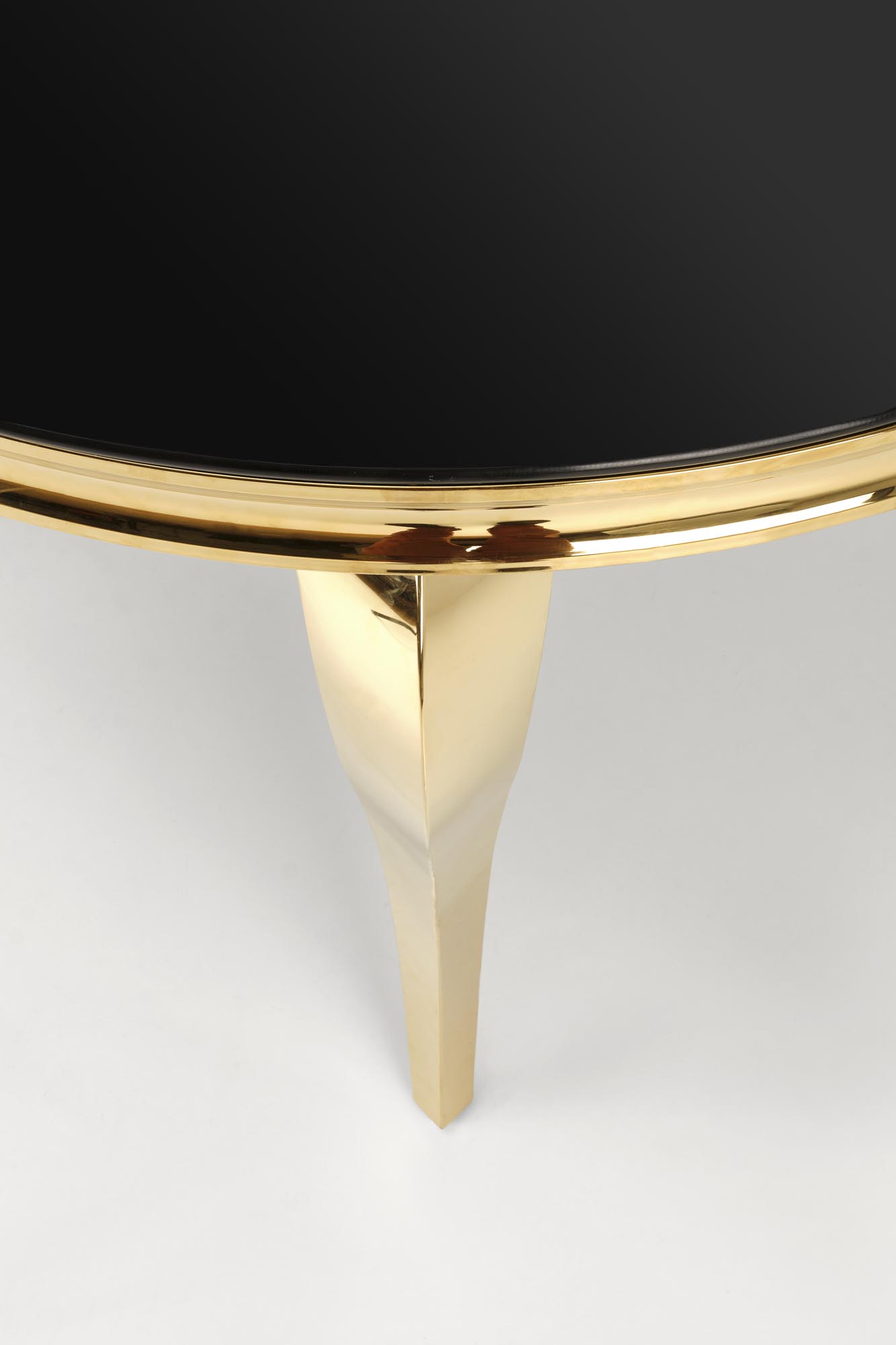 Mesa de jantar REGINALD 2 - preto transparente / dourado, 120cm - Image 11